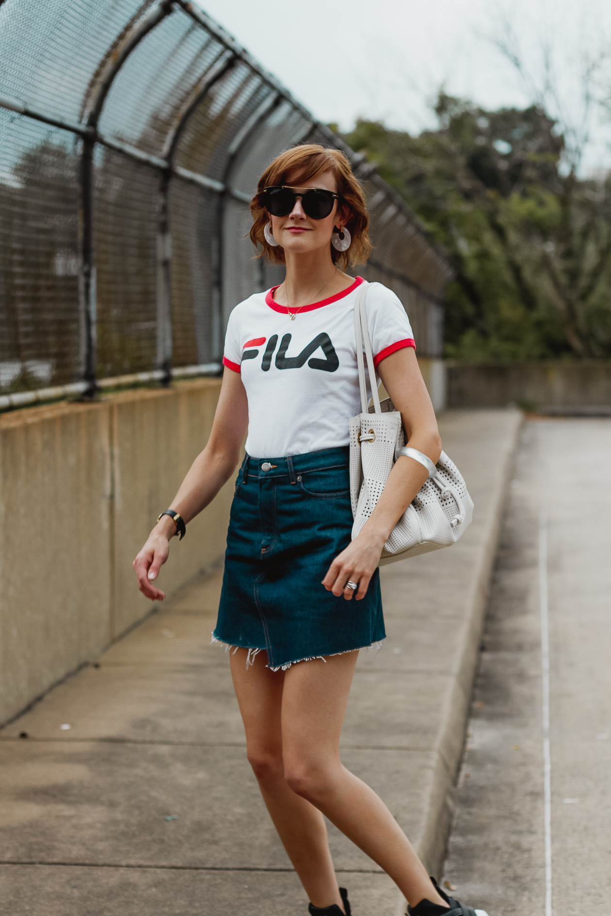 Fila t-shirt and & Other Stories denim skirt