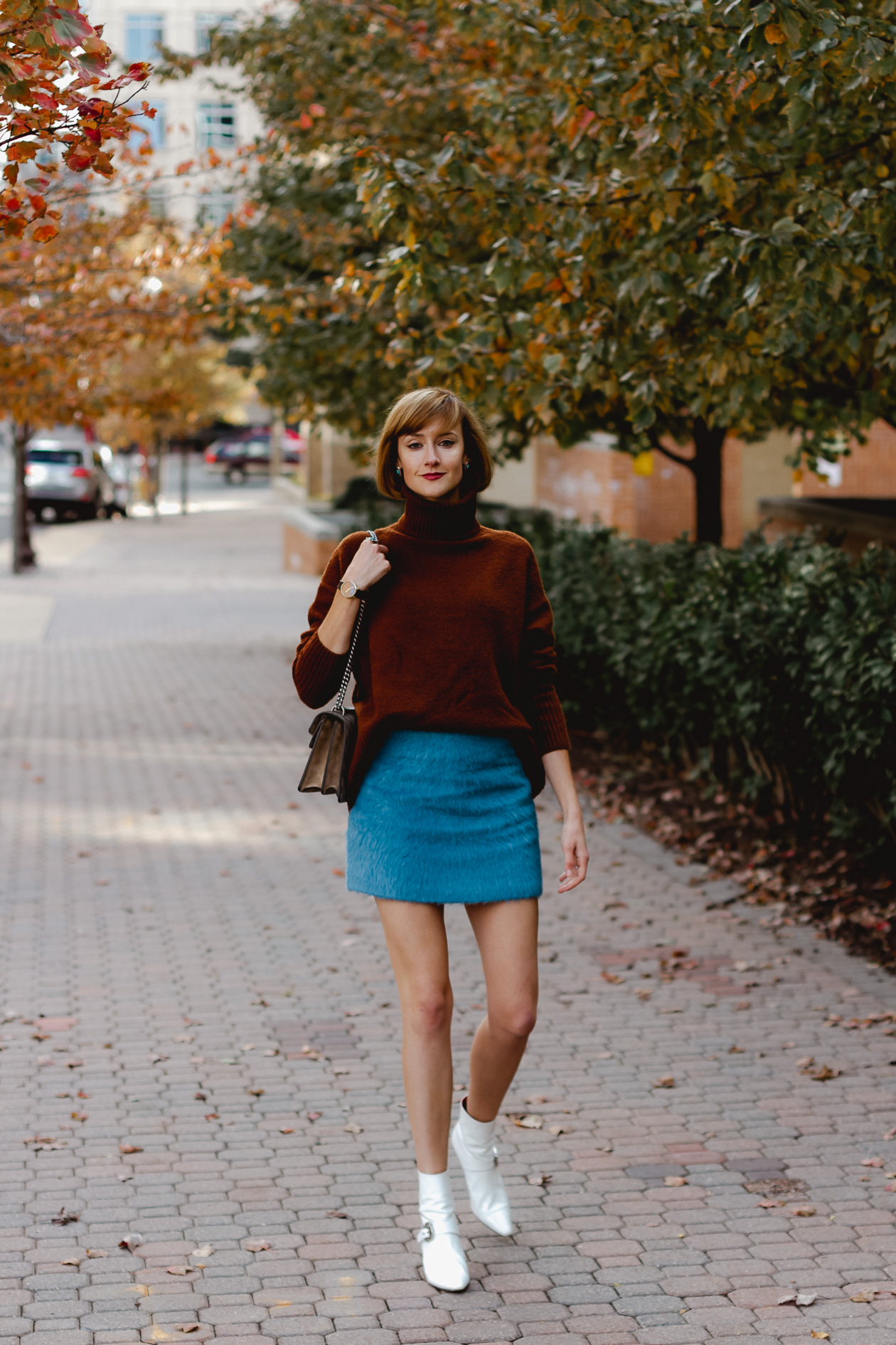 & Other Stories sweater and mini skirt