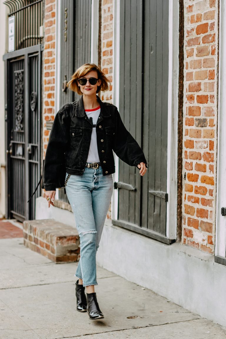 the perfect vintage jean jacket two ways - District of Chic