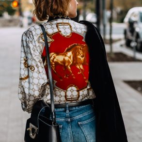 velvet blazer and vintage blouse