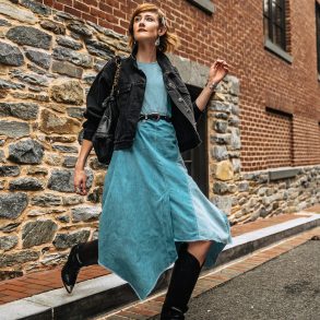 Colovos patchwork denim dress