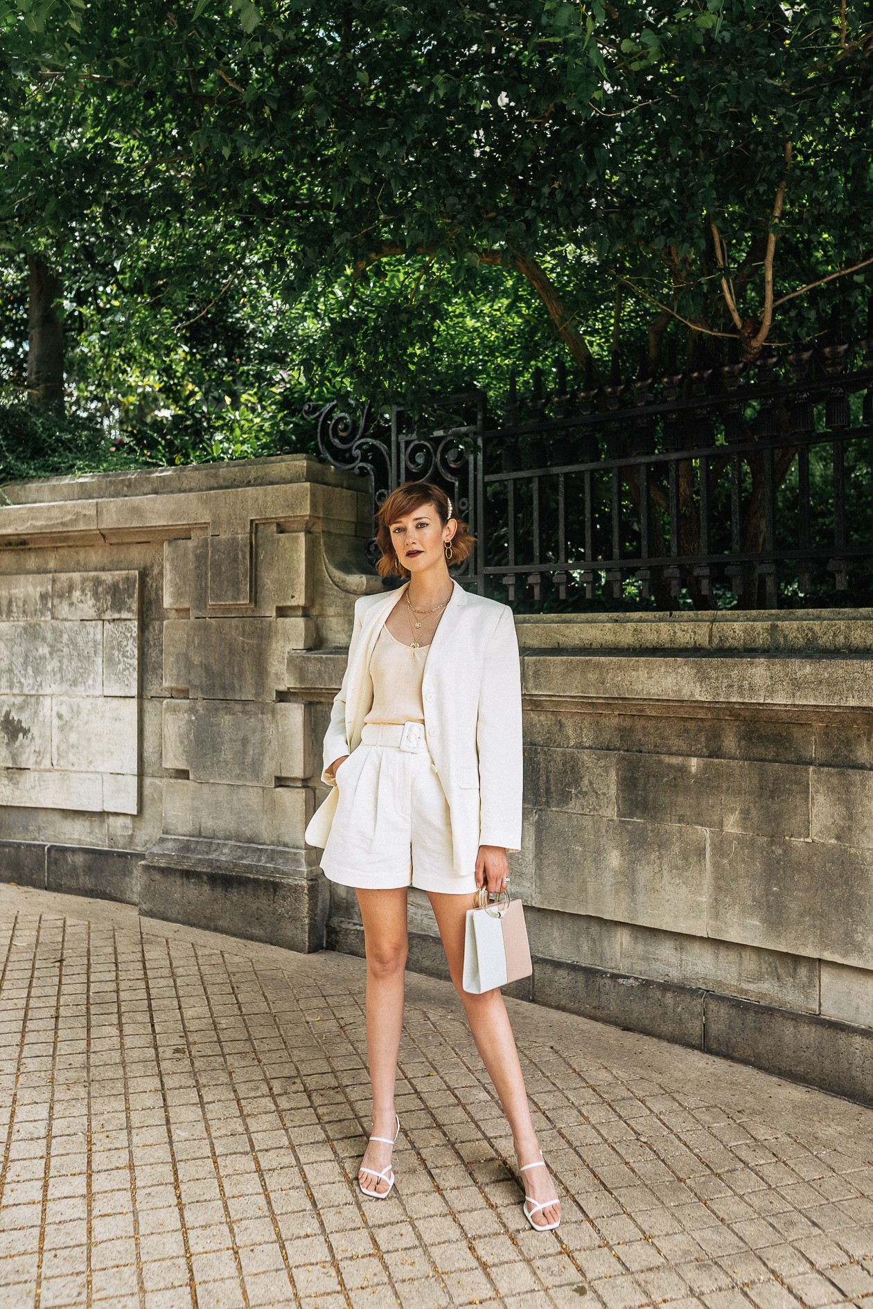 White short best sale suit