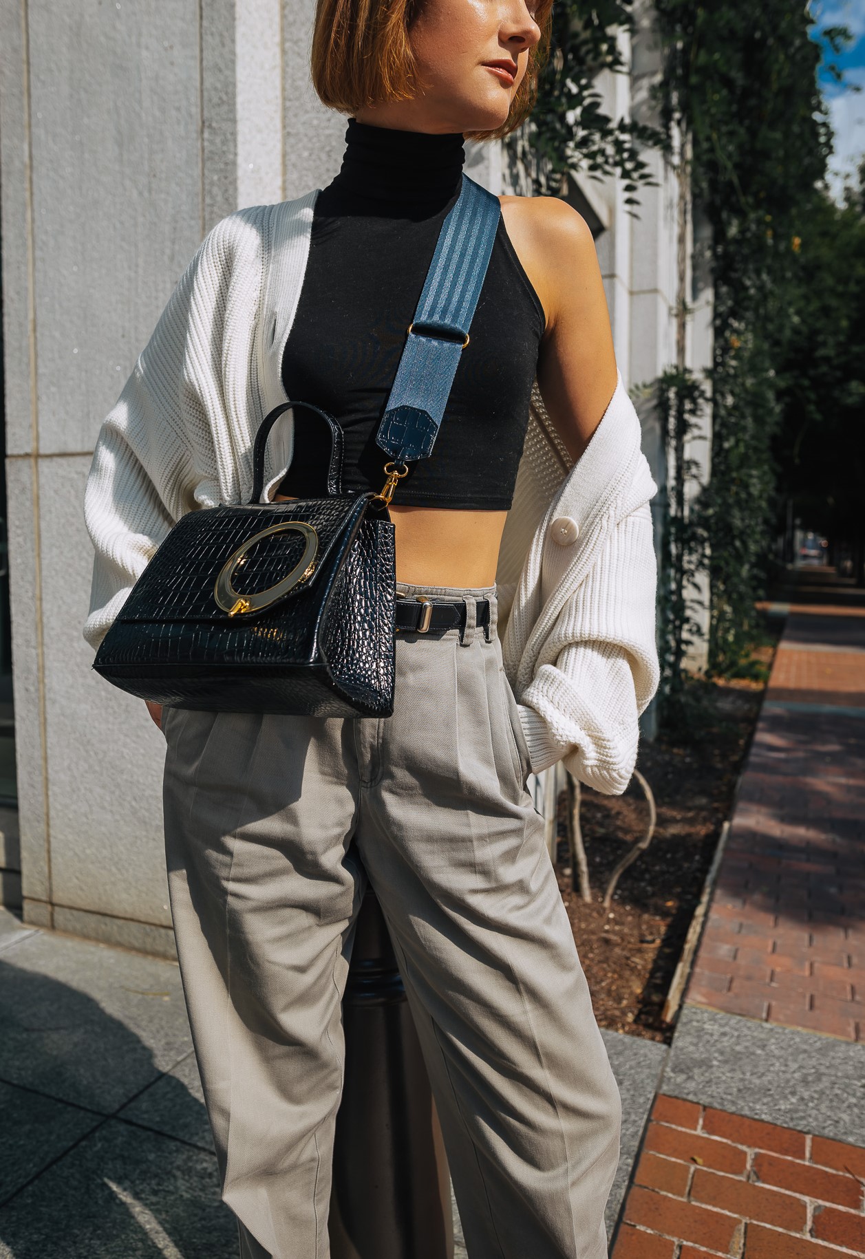 pleated pants & crop top