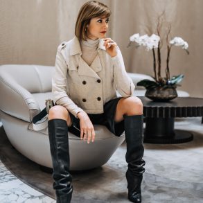 how to style leather shorts for winter