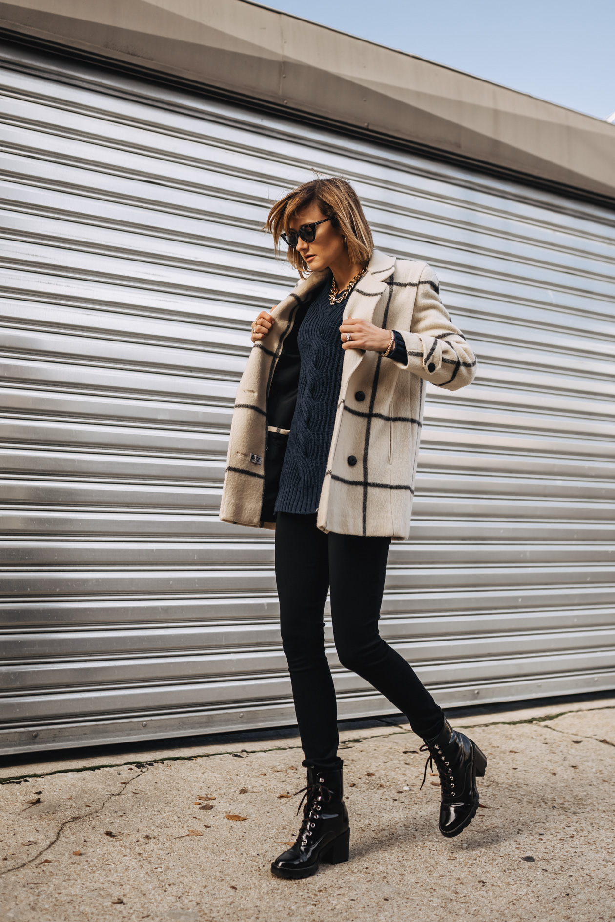 weekend outfit: fun coat + combat boots