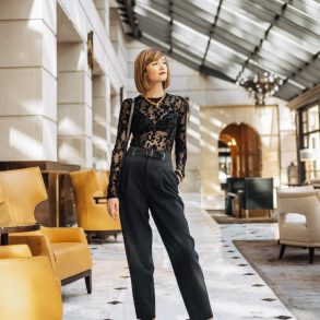 black and gold date night look