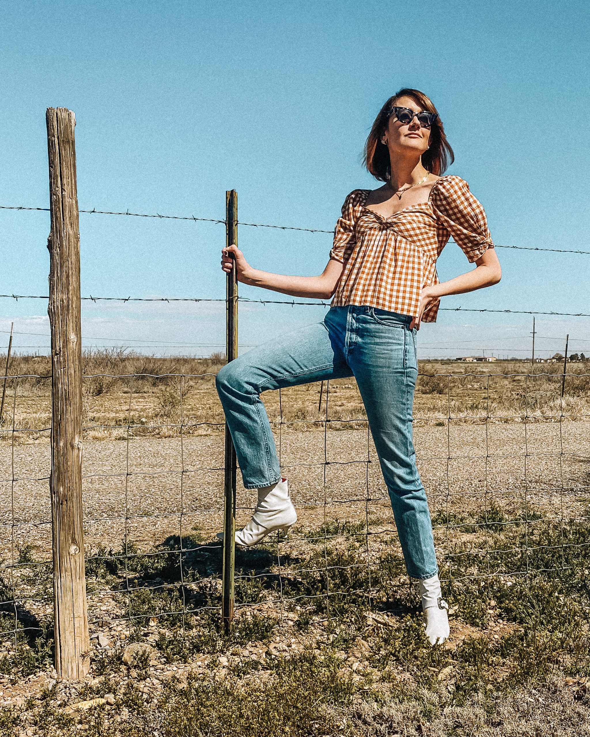 southwestern gingham outfit