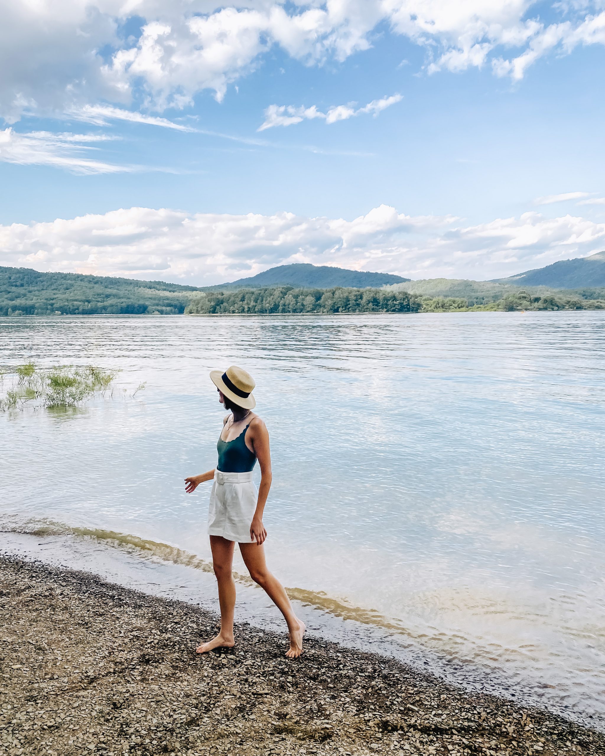 packable straw hat & swimsuit under $50