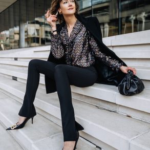 sparkly blouse New Year's Eve outfit