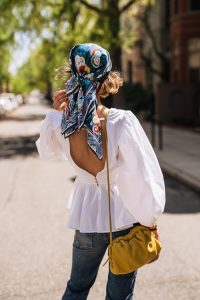 summer hair scarf outfit idea