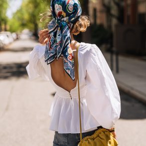 summer hair scarf outfit idea