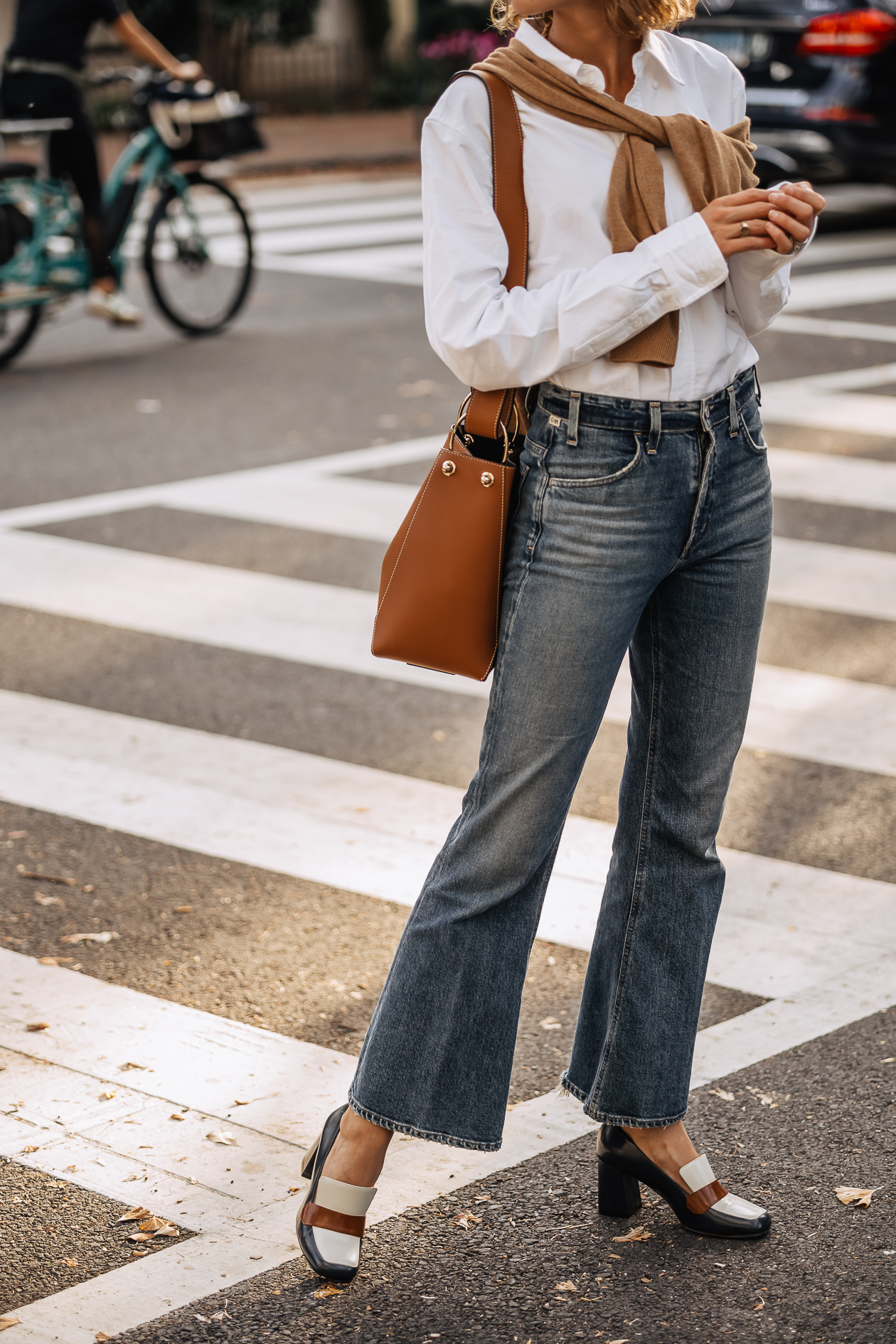 American Giant button-down and sweater