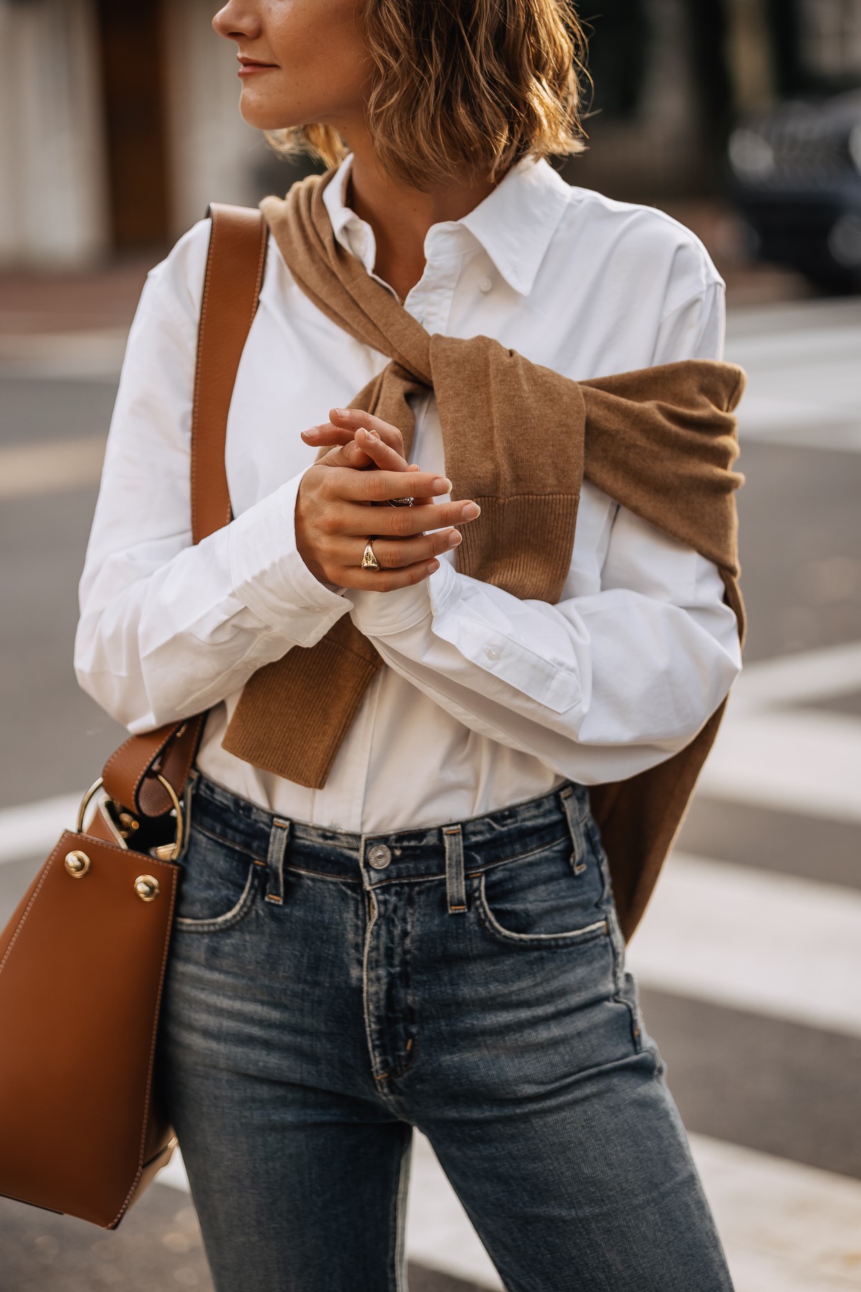 American Giant button-down and sweater