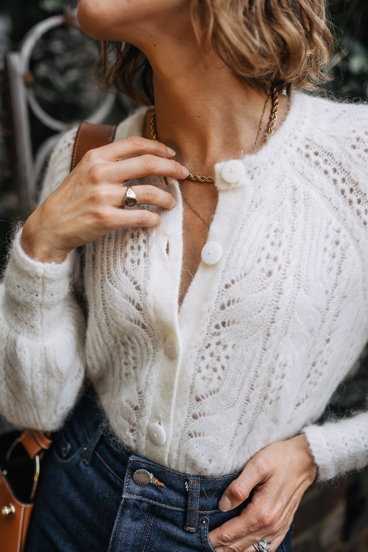 chic Sezane cardigan outfit