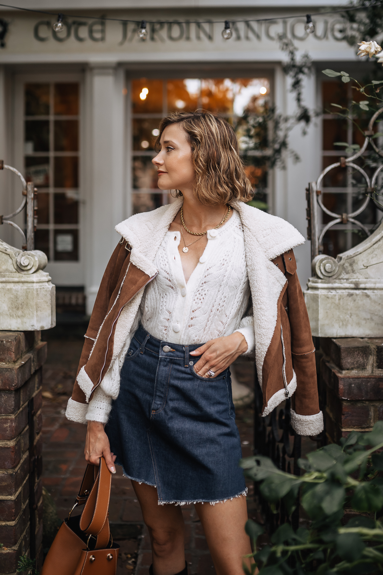 chic Sezane cardigan outfit