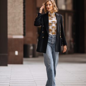 unconventional date night outfit turtleneck & jeans