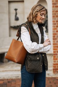 spring layering outfit with vest