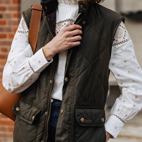 spring layering outfit with vest