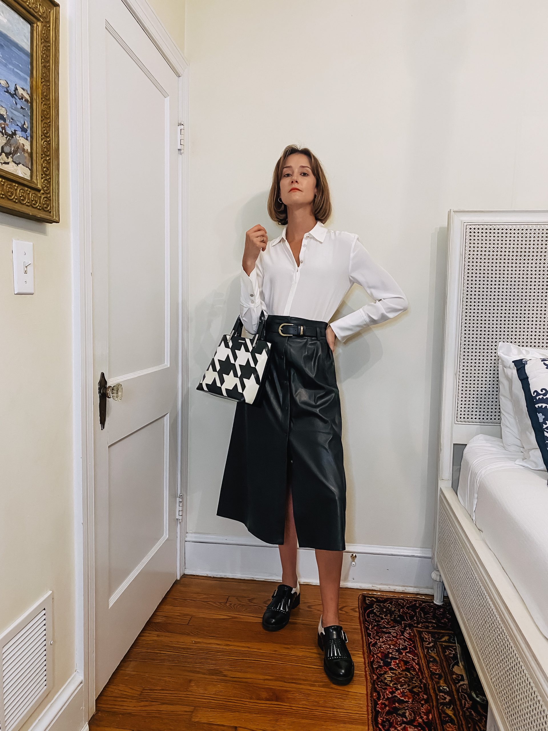 3 work-friendly ways to style a leather skirt