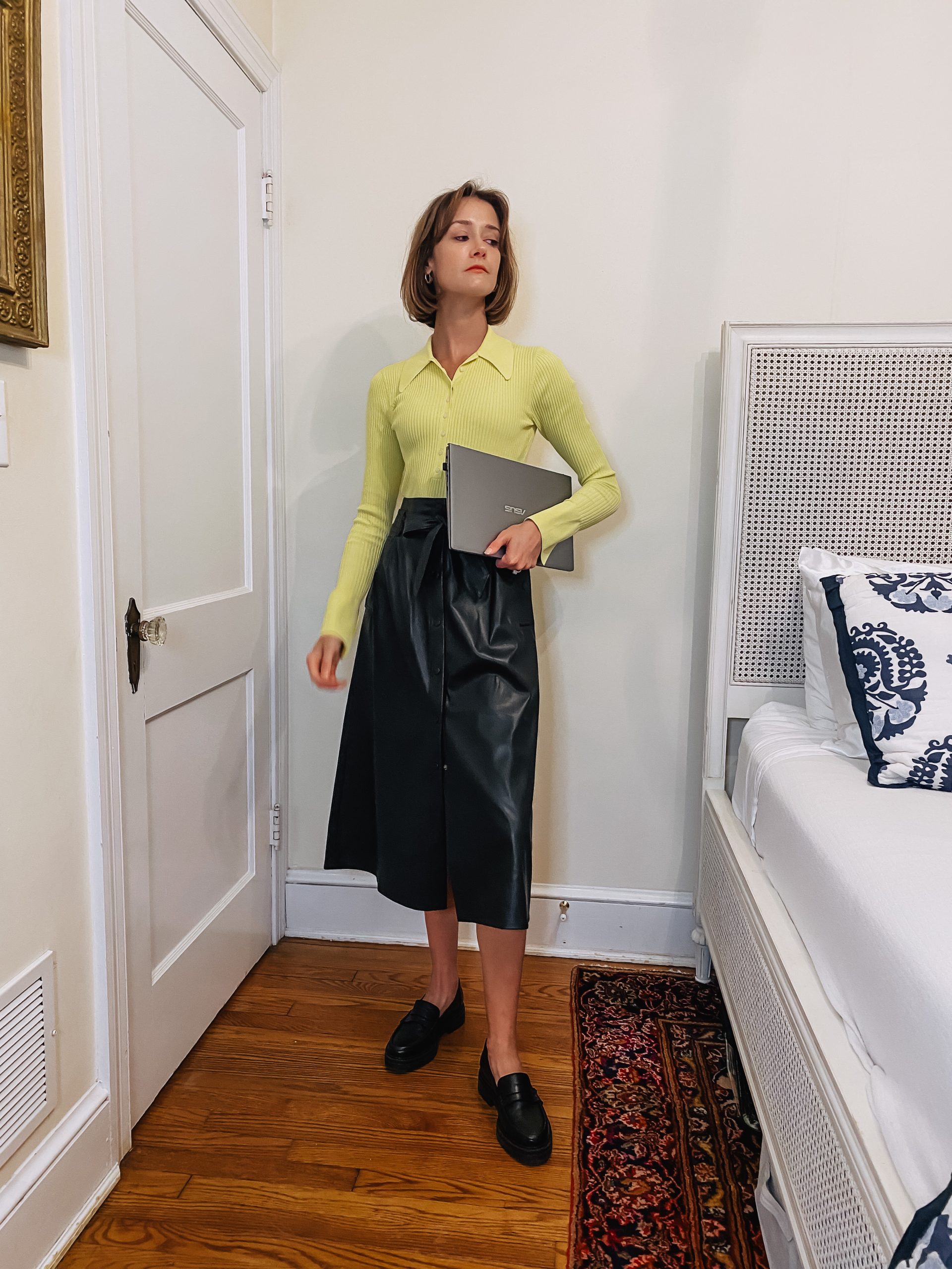 3 work-friendly ways to style a leather skirt